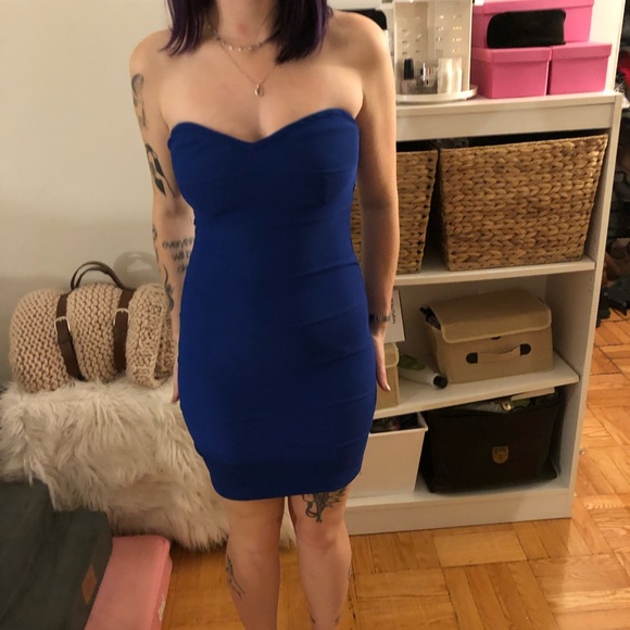 Blue Bodicon Dress - Picture 1 of 3